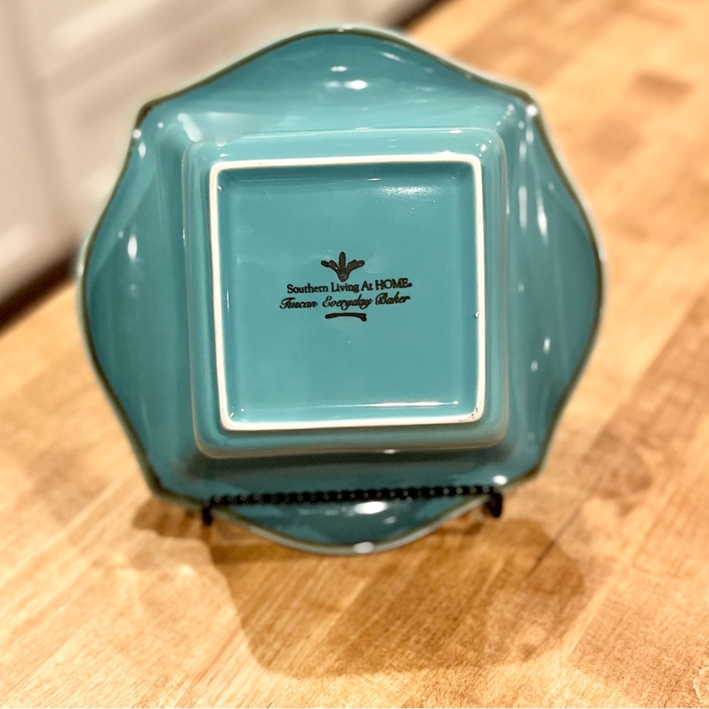 Southern Living at Home Tuscan Everyday Baker Square Baking Dish Turquoise Teal - Picture 2 of 6